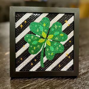 5x5 Framed Completed Diamond Art Shamrock